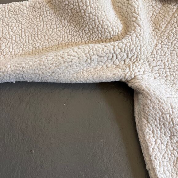 Athleta Tugga Ivory White Sherpa Fleece Full Zip Cropped Jacket XXS - Picture 7 of 7